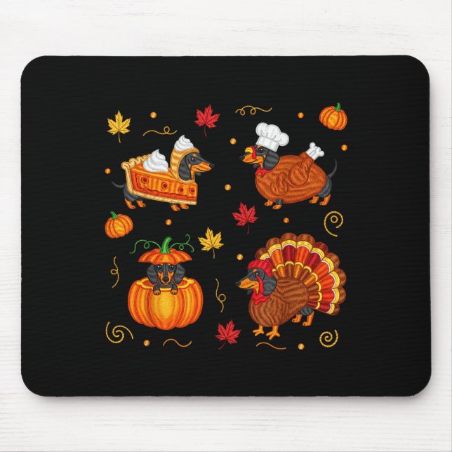 Thanksgiving Dachshund Weiner Dog Turkey Cute Pump Mousepad (Vorne)