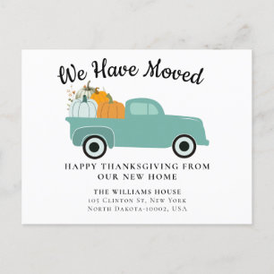 Thanksgiving Day Beweglicher Kürbis-Ankündigungsla Feiertagspostkarte