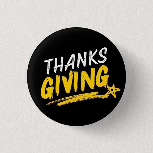 Thanksgiving Day Pin — Klassische Aufnäher Button (Vorderseite)