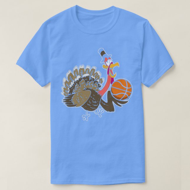 Thanksgiving Day Turkey Basketball Player Sports T-Shirt (Design vorne)
