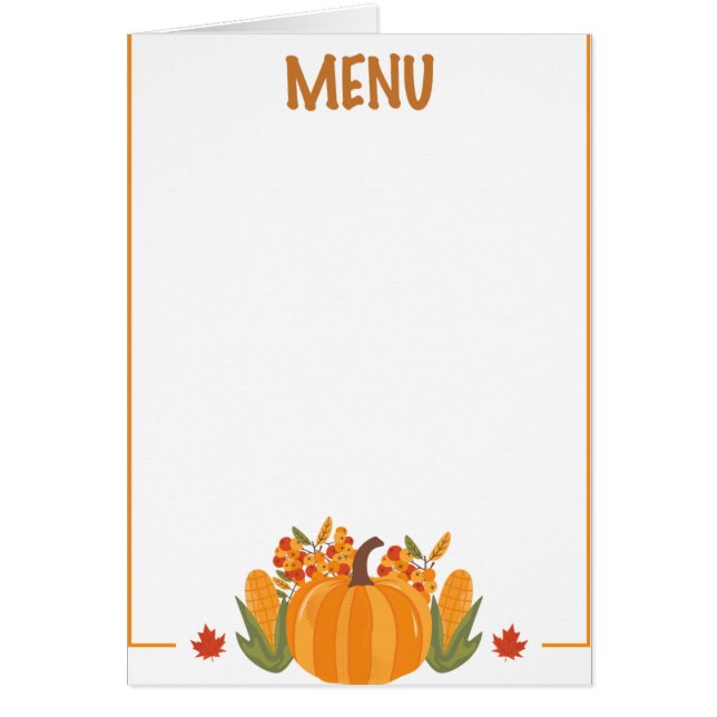 Thanksgiving dinner menu style 10.retro fall (Vorne)