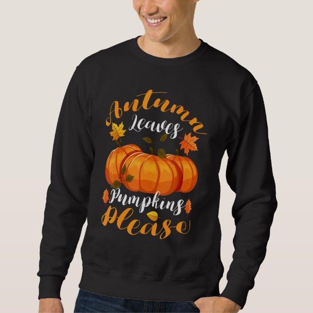 Thanksgiving Fall Mom  Autumn Leaves and Pumpkin P Sweatshirt (Vorderseite)