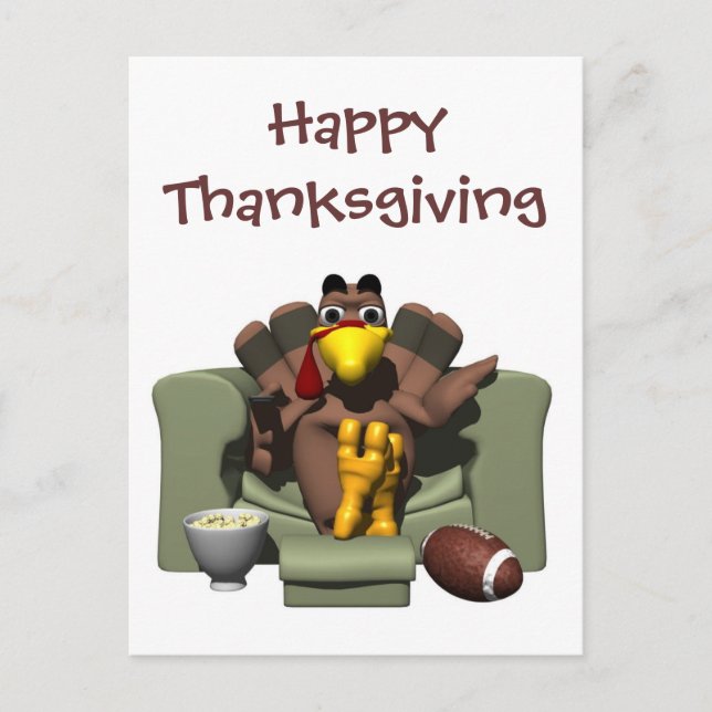 Thanksgiving Football Postcard Feiertagspostkarte (Vorderseite)