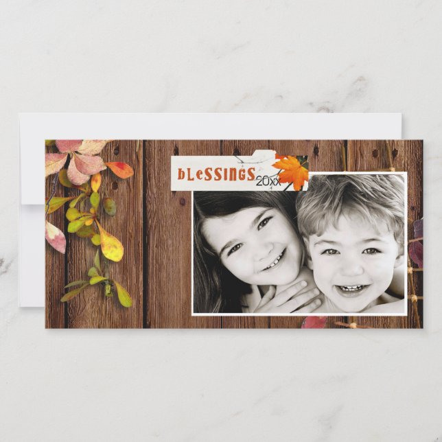Thanksgiving Fotcard Feiertagskarte (Vorderseite)