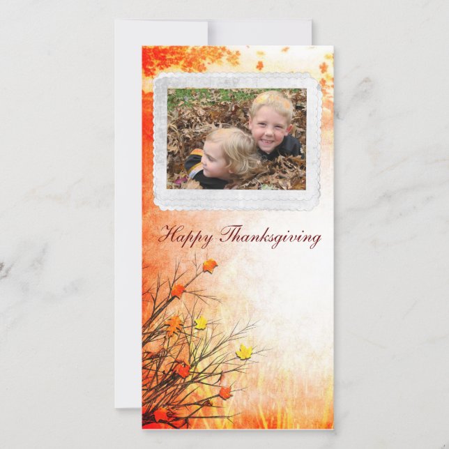 Thanksgiving Fotcard Feiertagskarte (Vorderseite)
