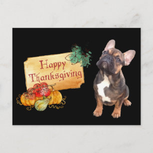 Thanksgiving Französische Bulldogge French Bulldog Postkarte