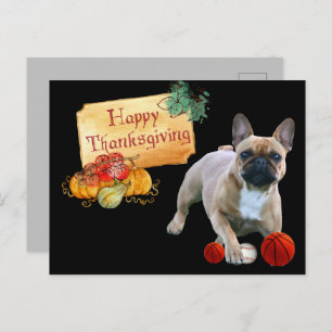 Thanksgiving Französische Bulldogge Postkarte