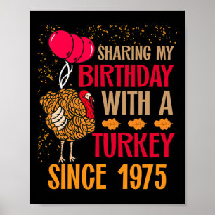 Thanksgiving Geburtstags-Shirt seit November 1975  Poster