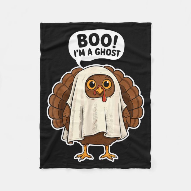 Thanksgiving Ghost Turkey Disguise Funny Halloween Fleecedecke (Vorderseite)