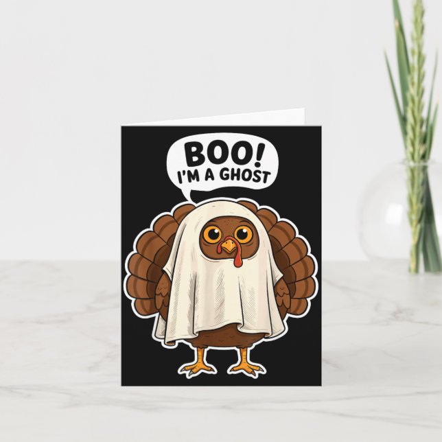 Thanksgiving Ghost Turkey Disguise Funny Halloween Karte (Vorderseite)