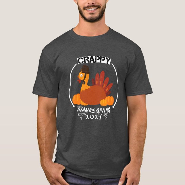 Thanksgiving Gift Crappy Illustration Design Dinne T-Shirt (Vorderseite)