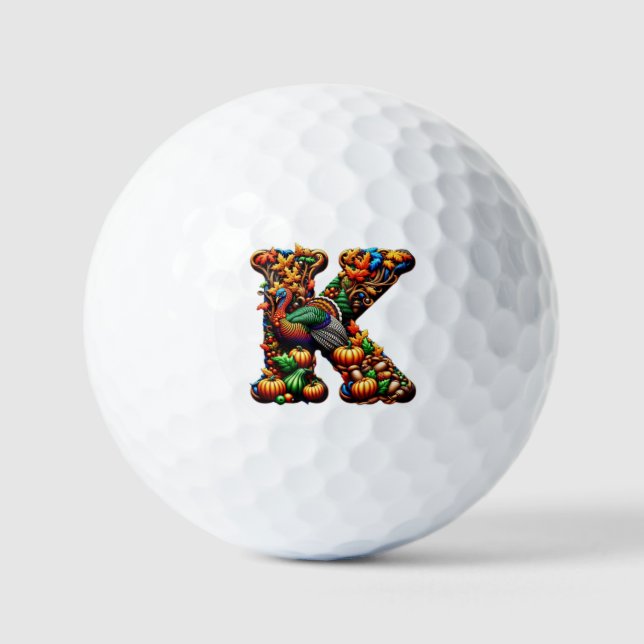Thanksgiving gift for letter k golfball (Vorderseite)