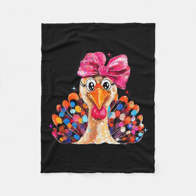 Thanksgiving Girls,coquette Turkey Funny Women, Gi Fleecedecke (Vorderseite)