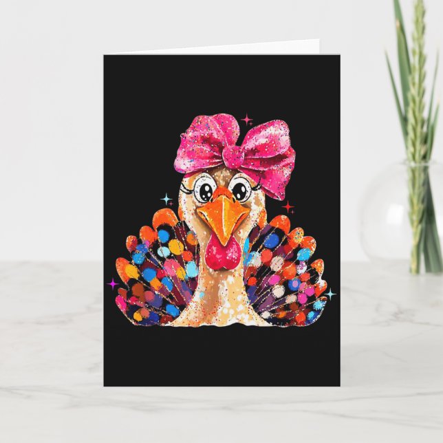 Thanksgiving Girls,coquette Turkey Funny Women, Gi Karte (Vorderseite)