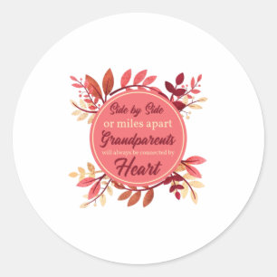 Thanksgiving Grandparents Grandma Grandpa Side By Runder Aufkleber