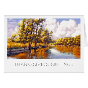 Thanksgiving Greetings. Autumn Scenery Cards