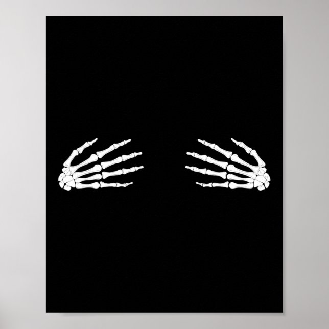 Thanksgiving Halloween Fall Scary Skeleton Skull H Poster (Vorne)