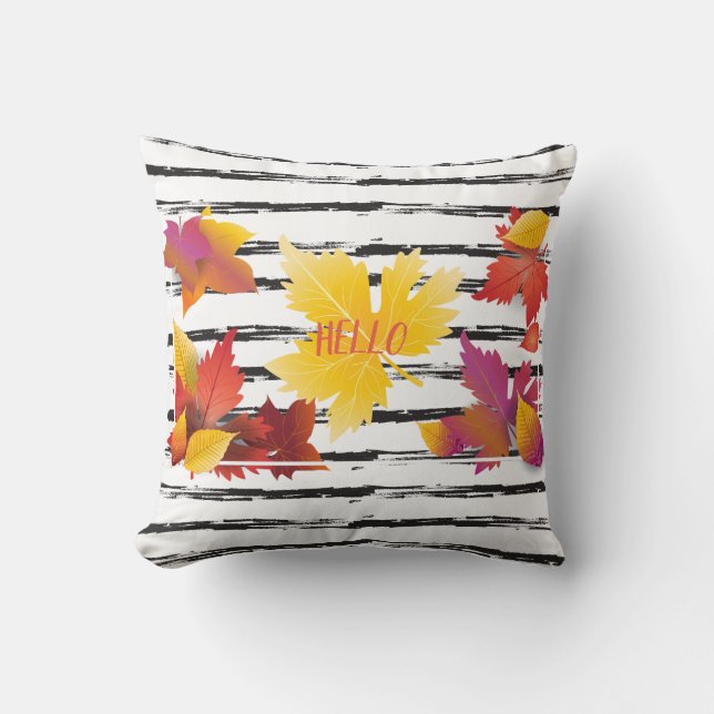 Thanksgiving Holiday Fall Maple Leaves Brush Decor Kissen (Vorderseite)