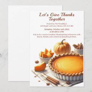 Thanksgiving Kanada Gemütliches Kürbiskuchen-Tre Einladung