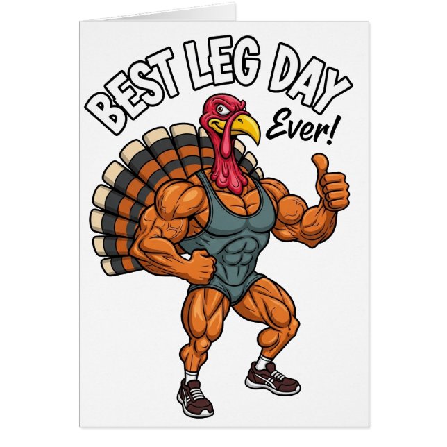 Thanksgiving Leg Day Greeting Card (Vorne)