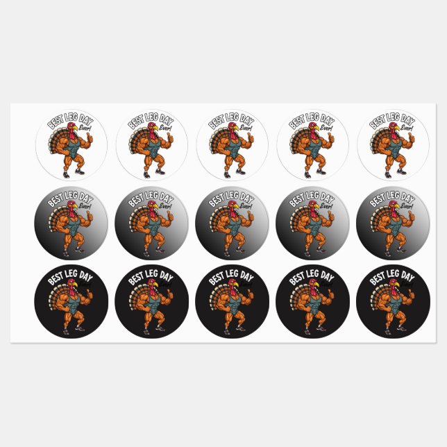 Thanksgiving Leg Day Labels Etiketten (Blatt)