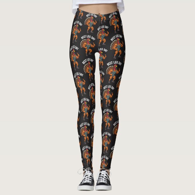Thanksgiving Leg Day Leggings (Vorderseite)