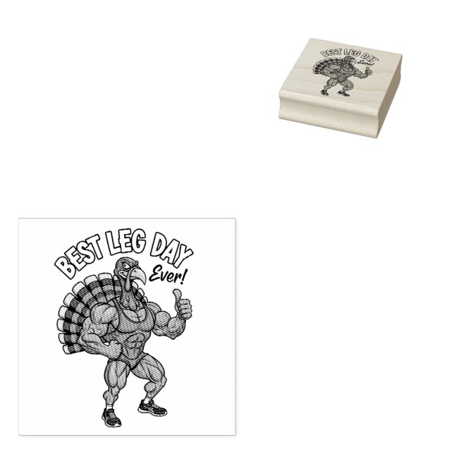 Thanksgiving Leg Day Wood Art Stamp Gummistempel (Stempel)