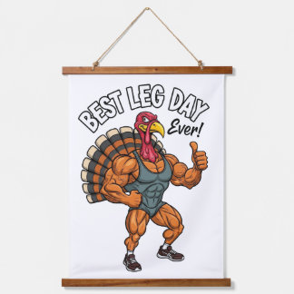 Thanksgiving Leg Day Wood Topped Wall Tapestry Wandteppich Mit Holzrahmen