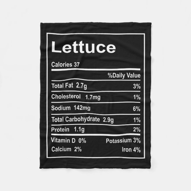 Thanksgiving Lettuce Nutrition Facts Men Women Chr Fleecedecke (Vorderseite)