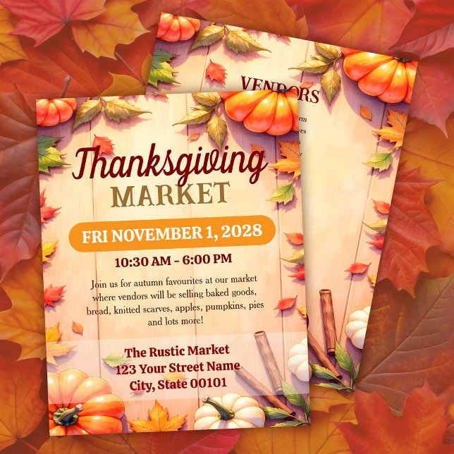Thanksgiving Market Autumn Event Flyer Template (Von Creator hochgeladen)