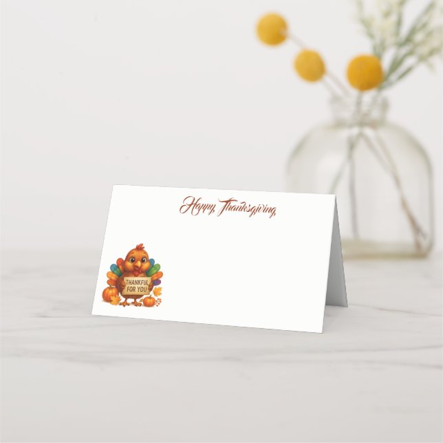 Thanksgiving Name Place Card Platzkarte (Vorderseite)
