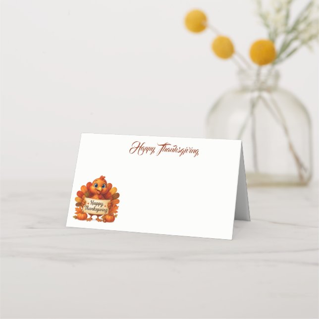 Thanksgiving Name Place Card Platzkarte (Vorderseite)