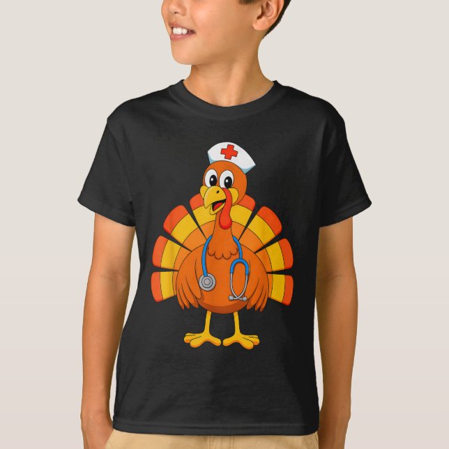 Thanksgiving Nurse Turkey Nurses Scrub Top Nursing (Vorderseite)