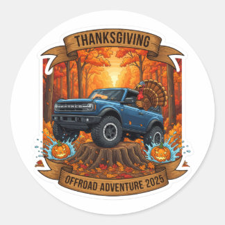 Thanksgiving Offroad Adventure 2025 Runder Aufkleber