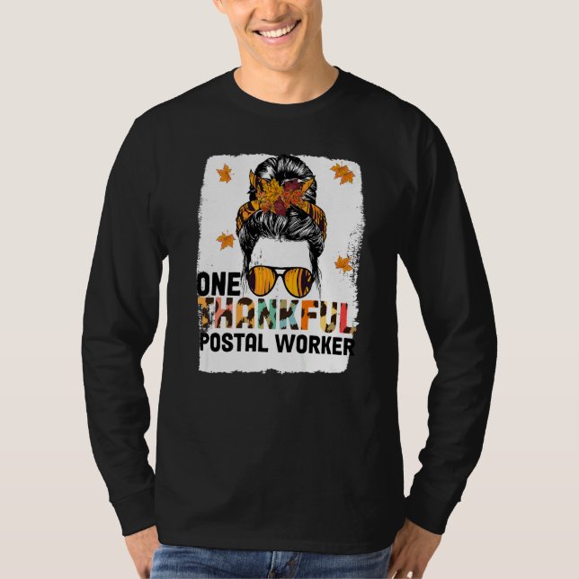 Thanksgiving One Thankful Postal Worker   T-Shirt (Vorderseite)