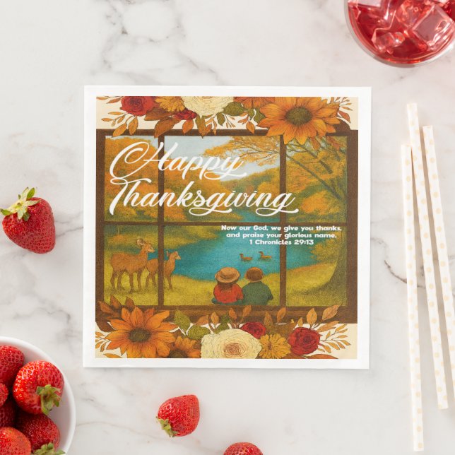 Thanksgiving Paper Napkin Serviette (Beispiel)