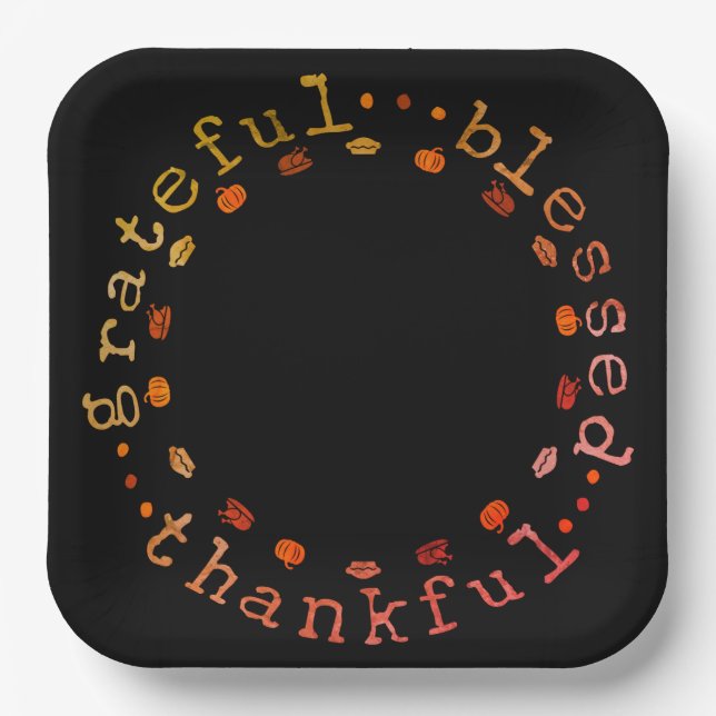 Thanksgiving-Papierteller Pappteller (Vorderseite)