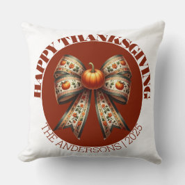  Thanksgiving Party& custom Family Name Simple Kissen