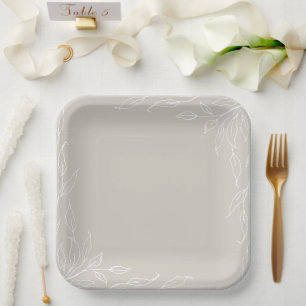 Thanksgiving-Party im Zeichen des beige Blattmotiv Pappteller