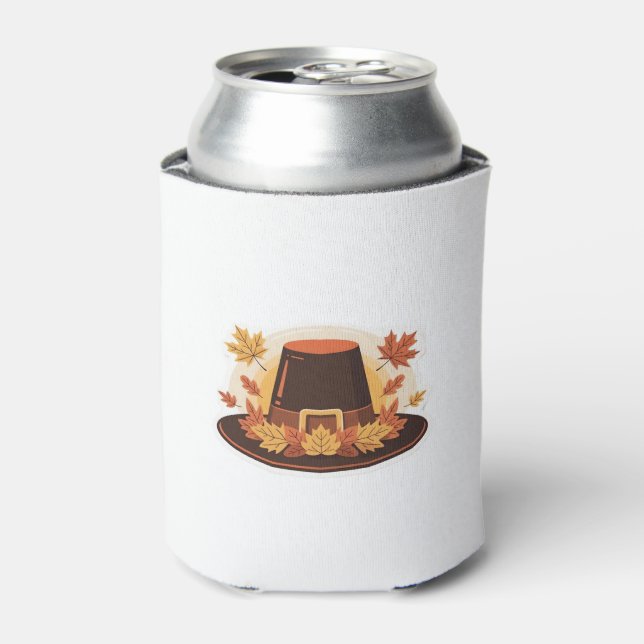 Thanksgiving Pilgrim Hat � Autumn Harvest Design C Dosenkühler (Kanne Vorderseite)