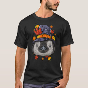 Thanksgiving Pinguin Pilger Kostüm Herbst T-Shirt