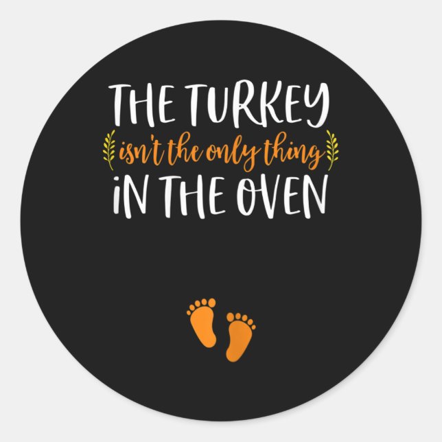 Thanksgiving Pregnancy Anuncement Turkey Baby R Runder Aufkleber (Vorderseite)