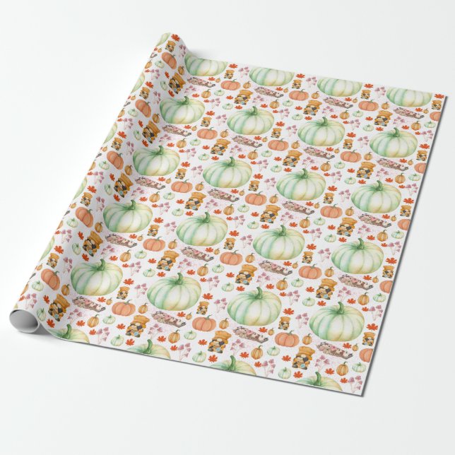 Thanksgiving pumpkin Decor Fall Farmhouse  Geschenkpapier (Ungerollt)