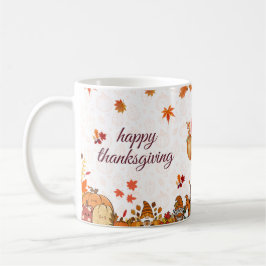 Thanksgiving Pumpkin Gnome Banner Kaffeetasse