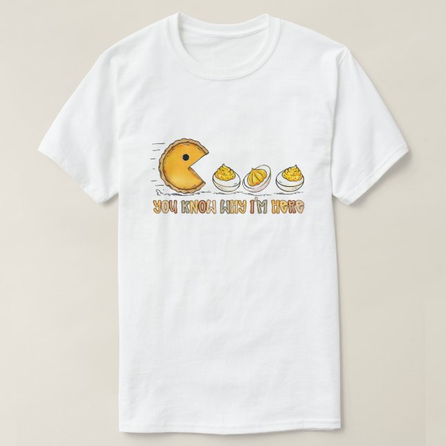 Thanksgiving Pumpkin Pie Chasing, Funny Fall Desse T-Shirt (Design vorne)