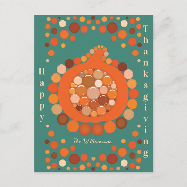 Thanksgiving Pumpkin Postkarte (Vorderseite)