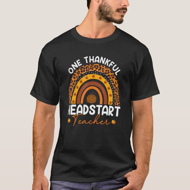 Thanksgiving Rainbow Leopard One Thankful Headstar T-Shirt (Vorderseite)