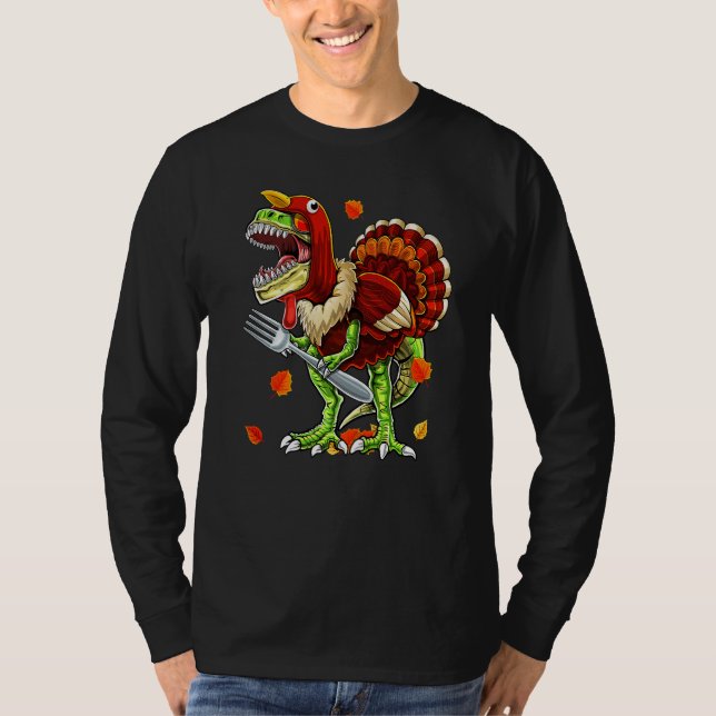 Thanksgiving Rex Dinosaur Turkey Costume Kids  Boy T-Shirt (Vorderseite)