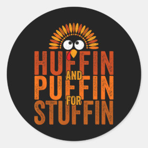 Thanksgiving Run Truthahn-Trott - Huffen und Puste Runder Aufkleber