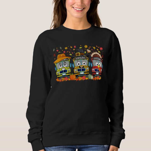 Thanksgiving School Bus Driver Autumn Turkey Back  Sweatshirt (Vorderseite)